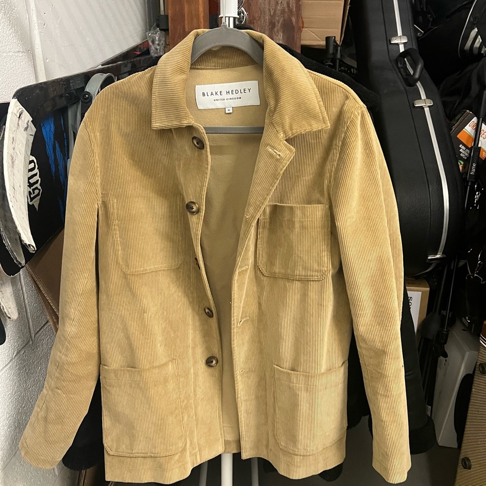 Tan Lightweight Shirt Jacket with Classic Collar